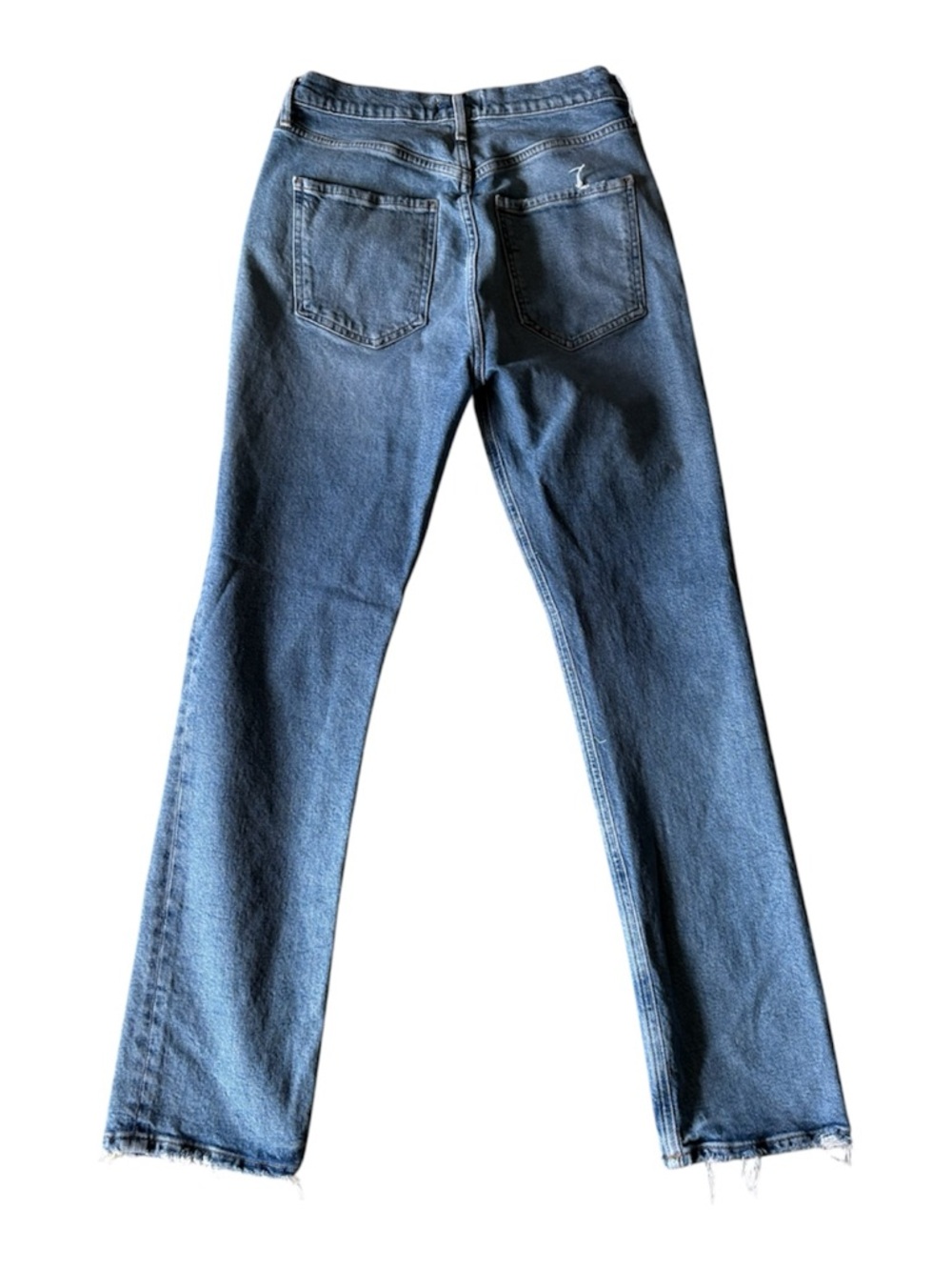 AGOLDE Riley Long Button Fly Straight Leg Blue Jeans Size 27 - Picture 3 of 13